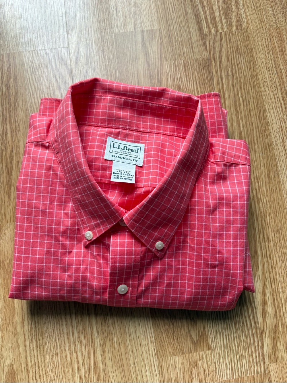 LL bean traditional fit XXL tall men’s cotton long sleeves coral pink